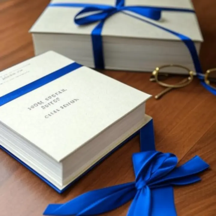 Luxus ajándékcsomagolású könyvek fa polcon